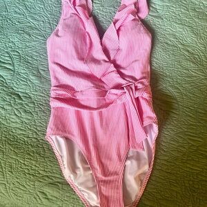 Lilly Pulitzer Pink Striped One Piece Swimsuit